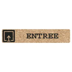 Pictogram sign adhésif White Design Cork with Black Printing ENTER