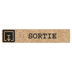 Pictogram sign adhésif White Design Cork with Black Printing EXIT