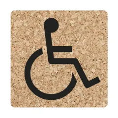 Pictogram sign adhésif White Design Cork with Black Printing ACCESSIBLE