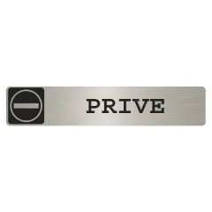 Pictogram sign adhésif metallic gray PRIVATE