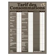 Drink prices NATURLinen 17x24 in