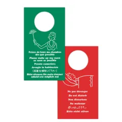 Do Not Disturb Sign“ Double-Sided 6 Languages 11x20 cm