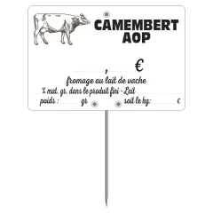 Labels Creamery Milk Cow 10x7 cm with Text, Color: White, With Text: YES, Shipping Google: FR::Standard:6.67 EUR, Price label holders: With spike