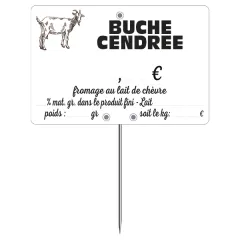 Labels Creamery Milk Goat 10x7 cm with Text, Color: White, With Text: YES, Shipping Google: FR::Standard:6.67 EUR, Price label holders: With spike