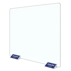 Plexiglass Table End Shield 60x60 cm + 2 bases