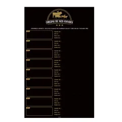 Unframed wallboard ORIGIN OF OUR MEATS front with nylon cord 44x70 cm