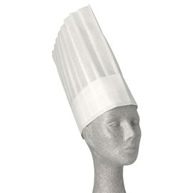 etal-shops.com - Toque de chef en voile de PP 30 cm x 28 cm blanc ajustable, lissé par 50