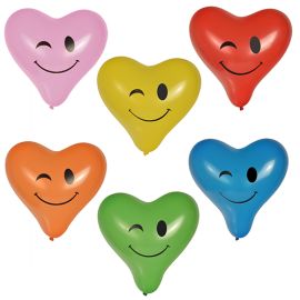 etal-shops.com - Ballon D28 cm couleurs assorties ''Heart Blinky'' par 72