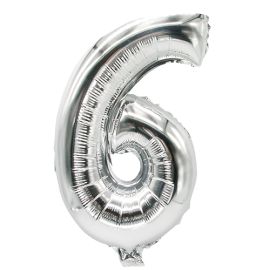 etal-shop.com - Ballon aluminium 35 cm x 20 cm argent ''6'' par 24