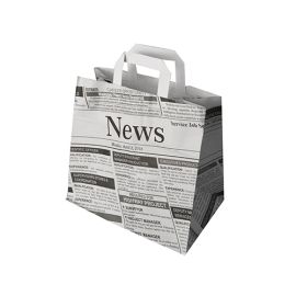 etal-shops.com - Sac en papier 25 cm x 26 cm x 17 cm ''Newsprint'' avec poignée par 400
