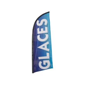 etal-shops.com - Drapeau publicitaire "GLACES" de dimensions 225 x 85 cm