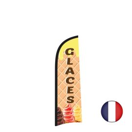 etal-shops.com - Drapeau publicitaire "GLACES" de dimensions 230 x 70 cm