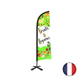 etal-shops.com - Drapeau "Fruits & Légumes" de dimensions 230 x 70 cm avec kit complet Tramontane