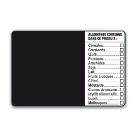 etal-shops.com - Etiquettes NOIRES avec allergènes, Couleur: Noir, Dimensions produits(variants): 8X6 cm, Support: Sans pic