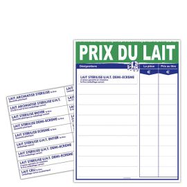 etal-shop.com - Panneau Prix du Lait 30x40 cm