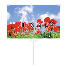 etal-shop.com - S. 10 etiquetas RAPID'ETIQ n°3 COQUELICOTS, en forma de pala