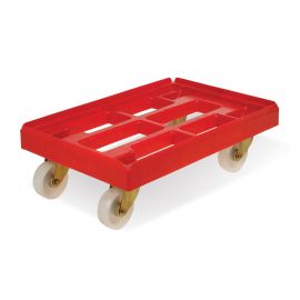 etal-shops.com - Plateau de transport à roulettes pour caisses ROBUSTO, en polypropylène rouge.