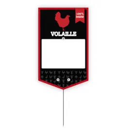 TRIANGLE SHAPE labels Poultry in with spike (bag of 10)