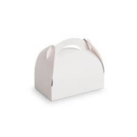 etal-shops.com - Boite panier couleur blanche carton avec poignée de dimension 170 mm x 150 mm x 55 mm de hauteur x 50 PAPA France