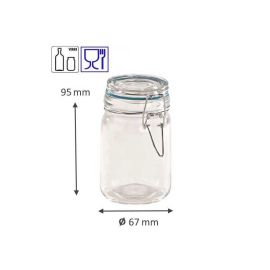 etal-shops.com - Verrine mini bocaux en verre avec couvercle de couleur transparent 67 mm x 95 mm x 150 mL x 24 PAPA France