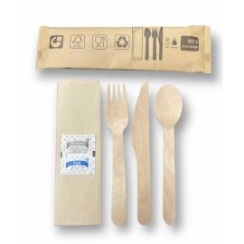 etal-shops.com - Kit couvert avec couteau fourchette et cuillère à  dessert jetable