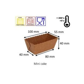 etal-shops.com - Moule cuisson mini cake en papier et de couleur marron de 100 mm x 55 mm x 40 mm x 75 Nordia