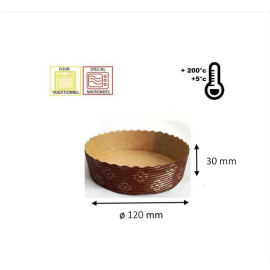 etal-shops.com - Moules cuisson Tourtière MBB 120 en papier et de couleur marron de 120 mm x 30 mm x 50 Nordia
