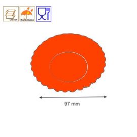 etal-shops.com - Petite assiette support en carton de couleur orange 97 mm x 500 Nordia