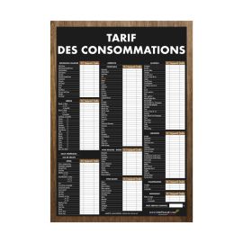 etal-shops.com - Adhésif "TARIF DES CONSOMMATIONS" traditionnel format A1