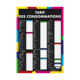 etal-shops.com - Adhésif "TARIF DES CONSOMMATIONS" moderne format A1