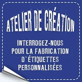etal-shops.com - Etiquette personnalisée contact 5 roues, 12x8 cm, à pique, logo Ecolabel "Pêche durable"
