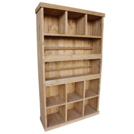 etal-shops.com - meuble presentoir caviste pin 9 cases 2 etageres madera couleur - miel
