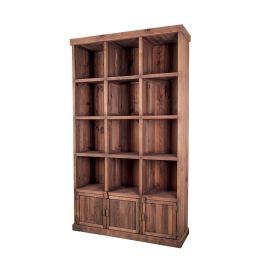 etal-shops.com - meuble presentoir pin 12 cases 3 portes madera couleur - gris, Couleur: Gris