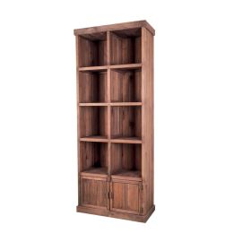 etal-shops.com - meuble presentoir pin 8 cases 2portes madera couleur - gris, Couleur: Gris