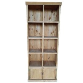 etal-shops.com - meuble presentoir pin 8 cases 2portes madera couleur - miel