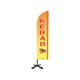 etal-shops.com - Drapeau "KEBAB" de dimensions 255 x 60 cm avec kit complet Tramontane