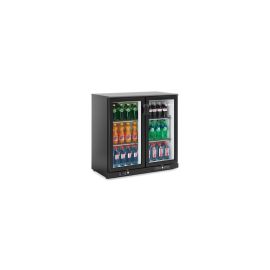 etal-shops.com - Arrière bar réfrigéré noir pour bouteilles 2 portes 220 L - Infrico