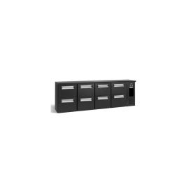 etal-shops.com - Arrière bar noir 4 blocs de 2 tiroirs symétriques - Gamko