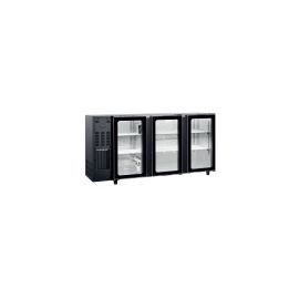 etal-shops.com - Arrière bar skinplate noir groupe logé 3 portes vitrées 2065 mm - SeriaPro