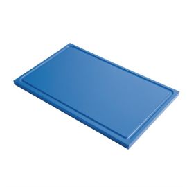 etal-shops.com - Planche à découper avec rigole GN1/1 en polyéthylène haute densité  bleue - Gastro M