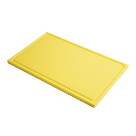 etal-shops.com - Planche à découper avec rigole GN1/1 en polyéthylène haute densité  jaune - Gastro M