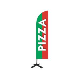 etal-shops.com - Drapeau publicitaire "PIZZA" de dimensions 255 x 60 cm avec Kit complet Tramontane