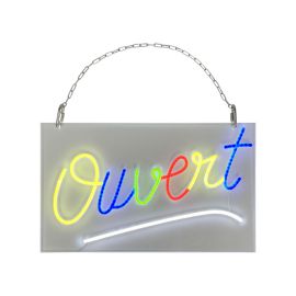 etal-shops.com - Enseigne lumineuse LED intérieur "Ouvert" en plexi - Fabrication française