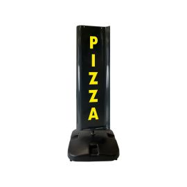etal-shops.com - Panneau rotatif personnalisé double face "PIZZA - OUVERT" de dimensions 133 x 50 cm
