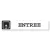 Pictogram sign adhésif white with black printing ENTRANCE