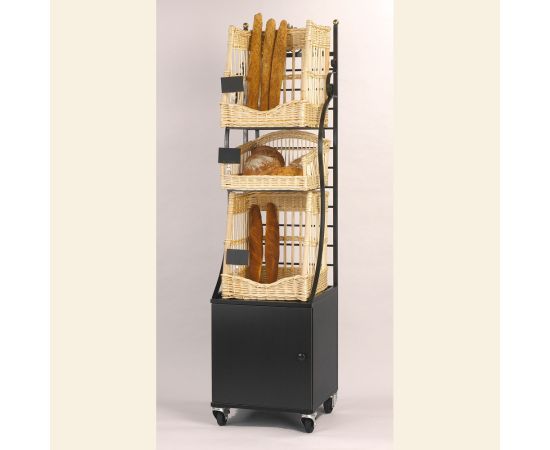 etal-shops.com - Etagère mobile modulable Boislette 2 paniers baguettes 1 panier pains spéciaux