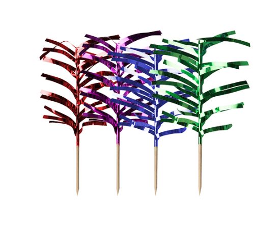 etal-shops.com - Pique décoratif 12 cm couleurs assorties ''Palm Leaf'' par 1440