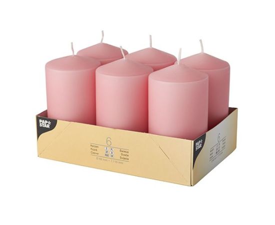 etal-shops.com - Bougie cylindrique D60 mm - 115 mm rose foncé par 24