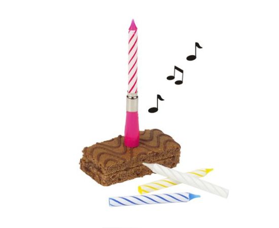 etal-shops.com - Bougie musicale 12 cm couleurs 'Happy Birthday' avec bougies de réserves par 12