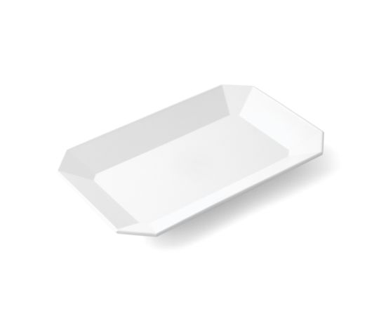 etal-shop.com - Plat octogone, en mélamine, blanc. 20 x 32 x 3cm